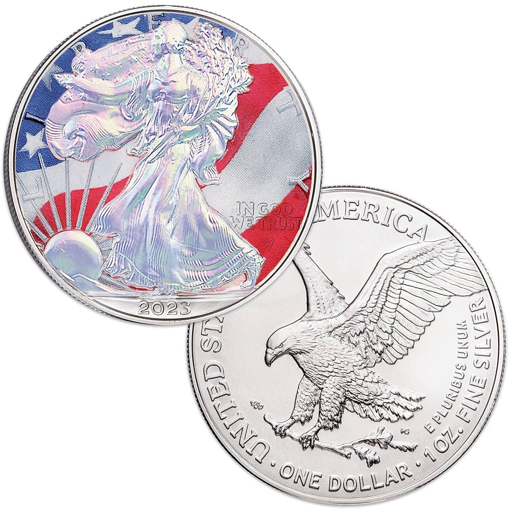 2023 Colorized Hologram American Silver Eagle Dollar with